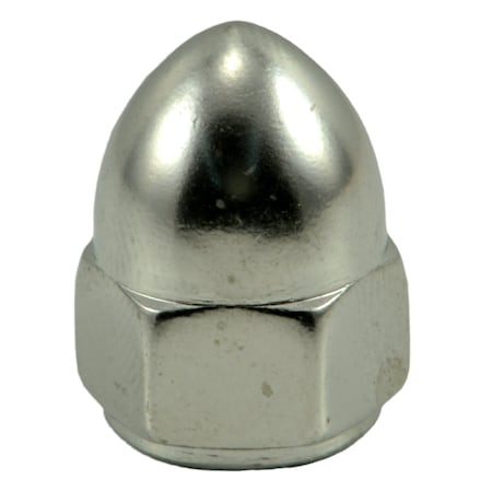 Midwest Fastener High Crown Cap Nut, 1/4"-28, 18-8 Stainless Steel, Polished, 8 PK 33431